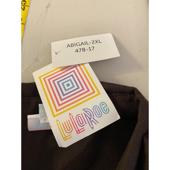 NWT Lularoe Abigail Button-Down Brown Shirt Top 2XL - Picture 4 of 11